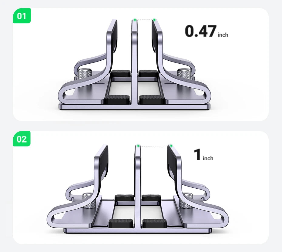 UGREEN Foldable Laptop Stand – Aluminum Vertical Holder for MacBook & PC