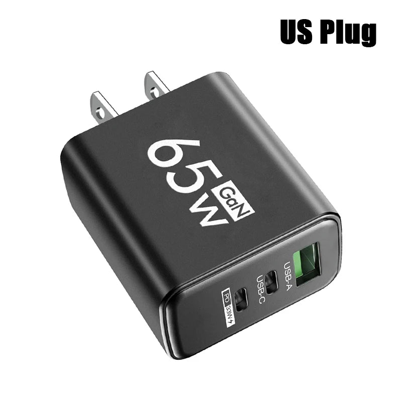 65W GaN USB-C Fast Charger – PD 3.0 Wall Adapter