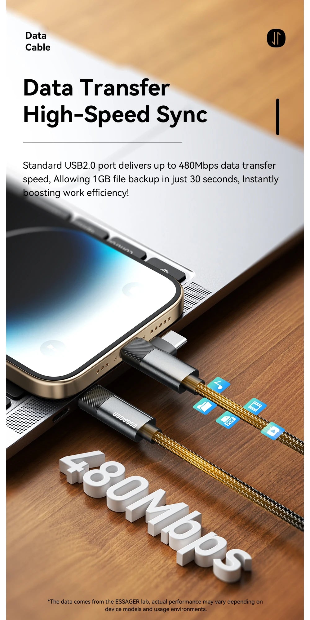 Essager 2-in-1 Right Angle Cable PD 65W 29W Fast Charging Elbow Data Cable For iPhone 15 14 13 MacBook Lenovo Asus Dell iPad Pro