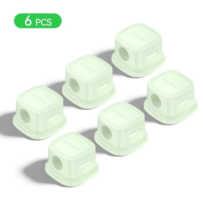 Rocoren Magnetic Cable Organizer – 6PCS Adjustable Wire Holder for Desk