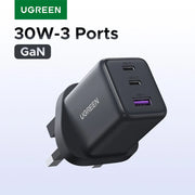 UGREEN GaN Mini Charger – 20W/30W PD 3.0 USB-C (UK Plug)