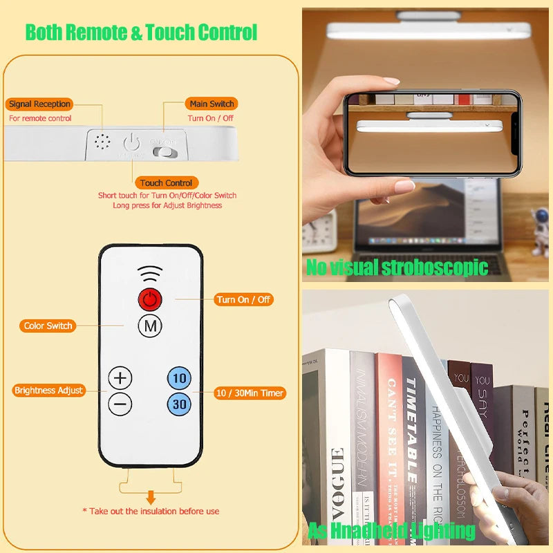 Remote LED Desk Lamp – Magnetic Hanging Rechargeable Light