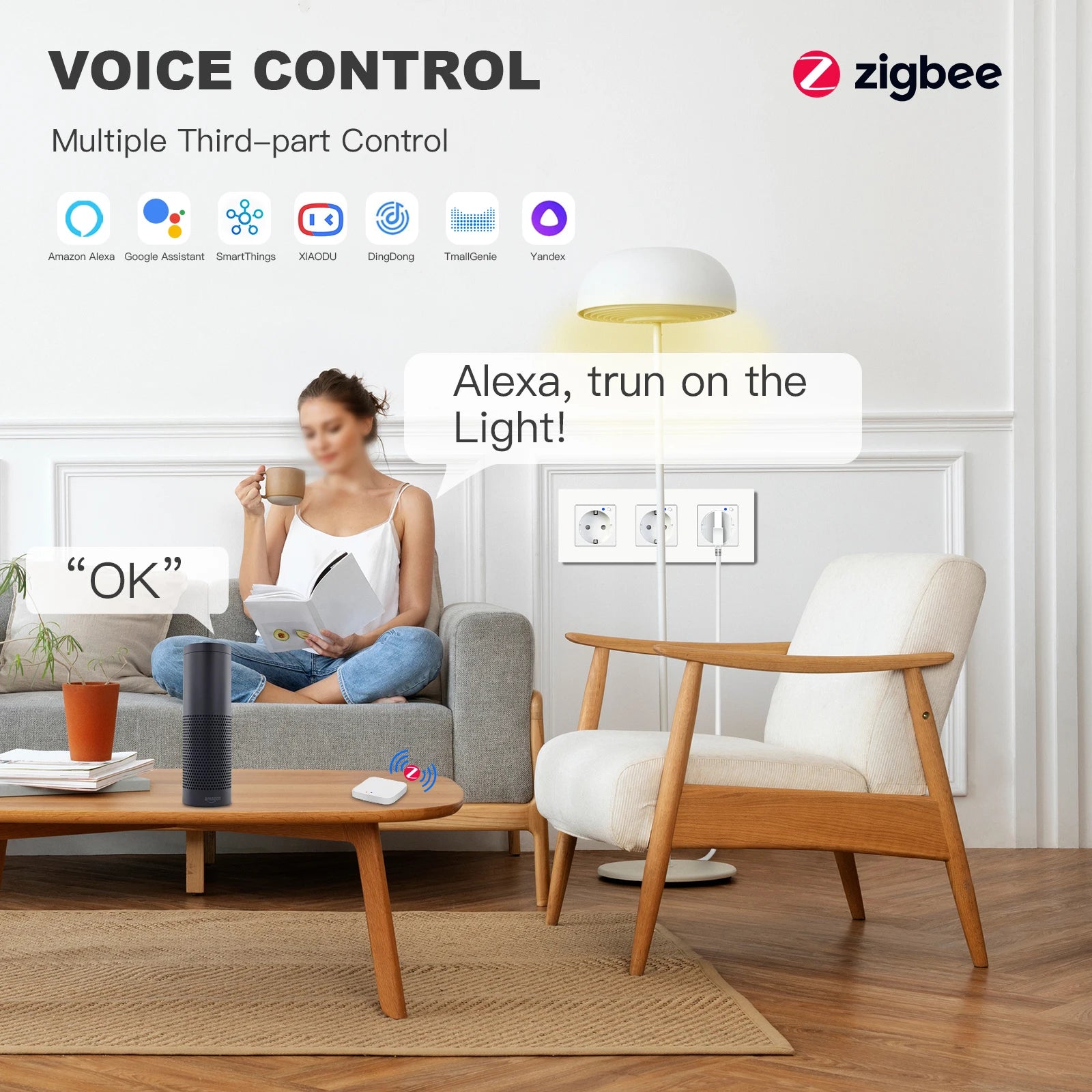 BSEED ZigBee Smart Wall Socket with Energy Monitoring (EU)