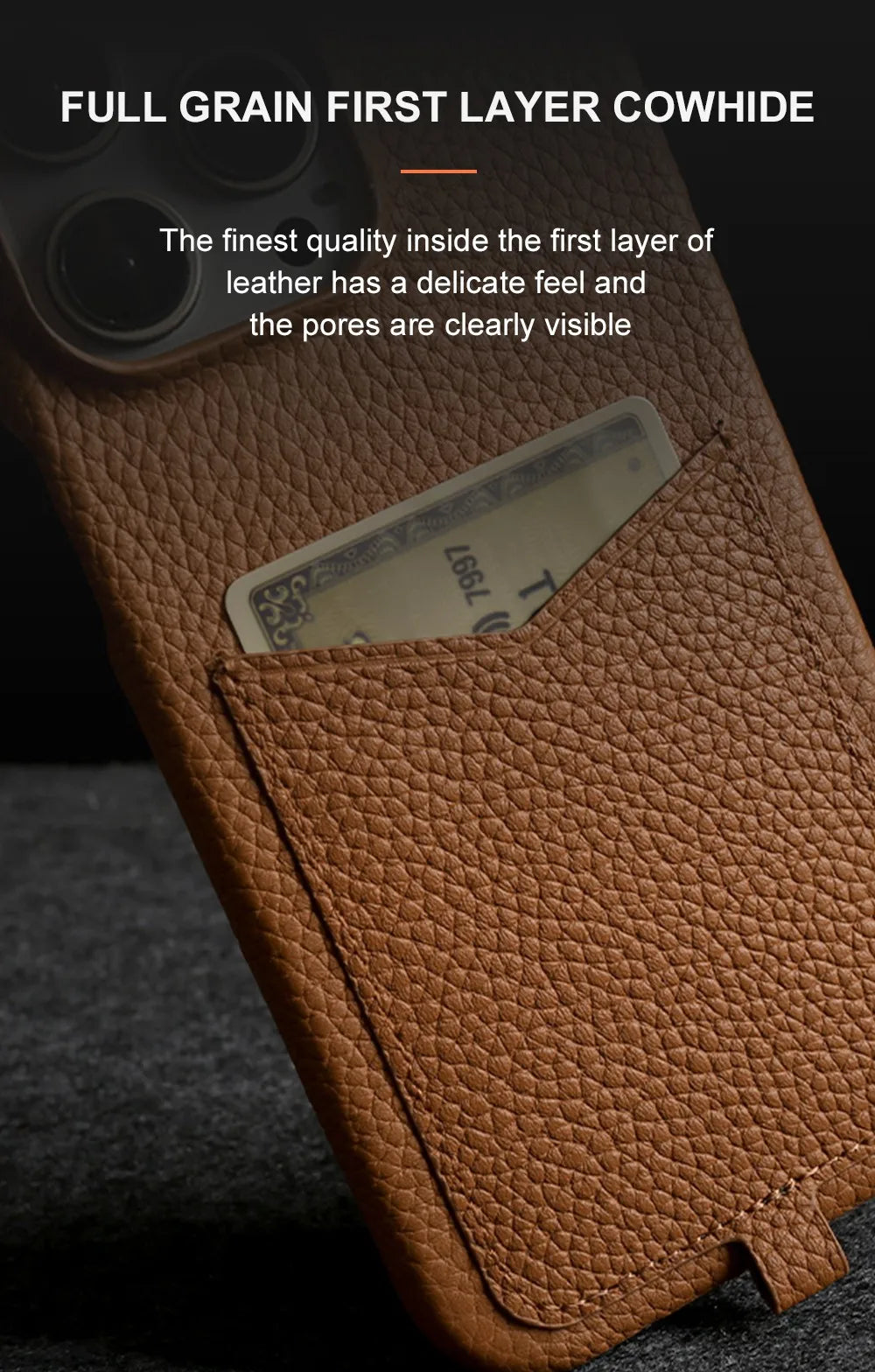 Multifunctional Charging Cable Lanyard Genuine Leather Case For iPhone 16 Pro Max 15Pro 11 13 12 14Pro Crossbody Strap Card Slot
