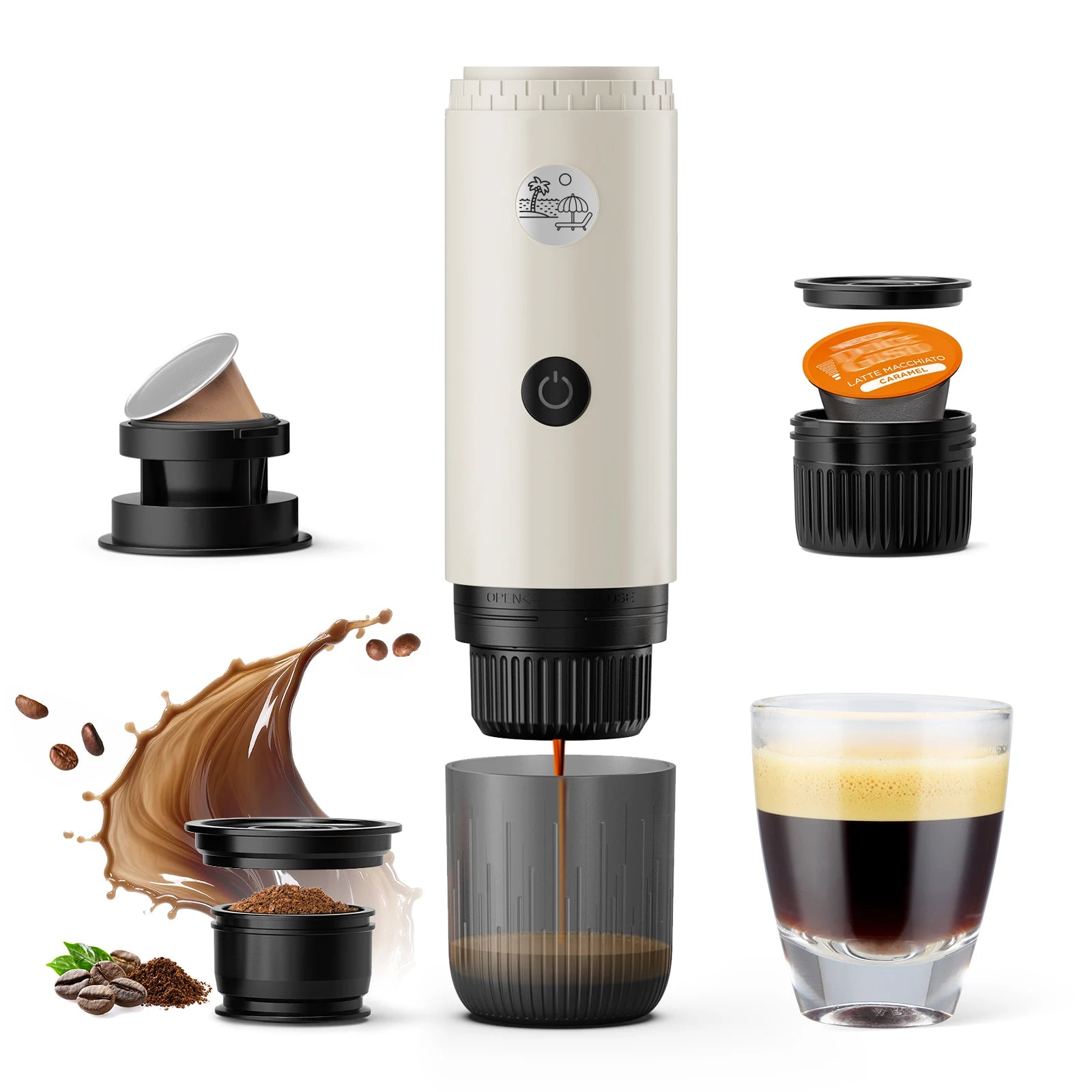 3-in-1 Travel Espresso Maker – Portable USB-C Self-Heating Coffee Machine