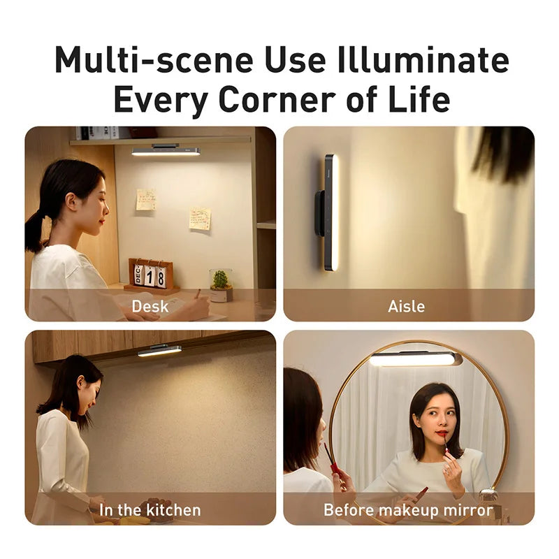 Baseus Magnetic LED Desk Lamp – Rechargeable & Dimmable Light for Modern Workspaces