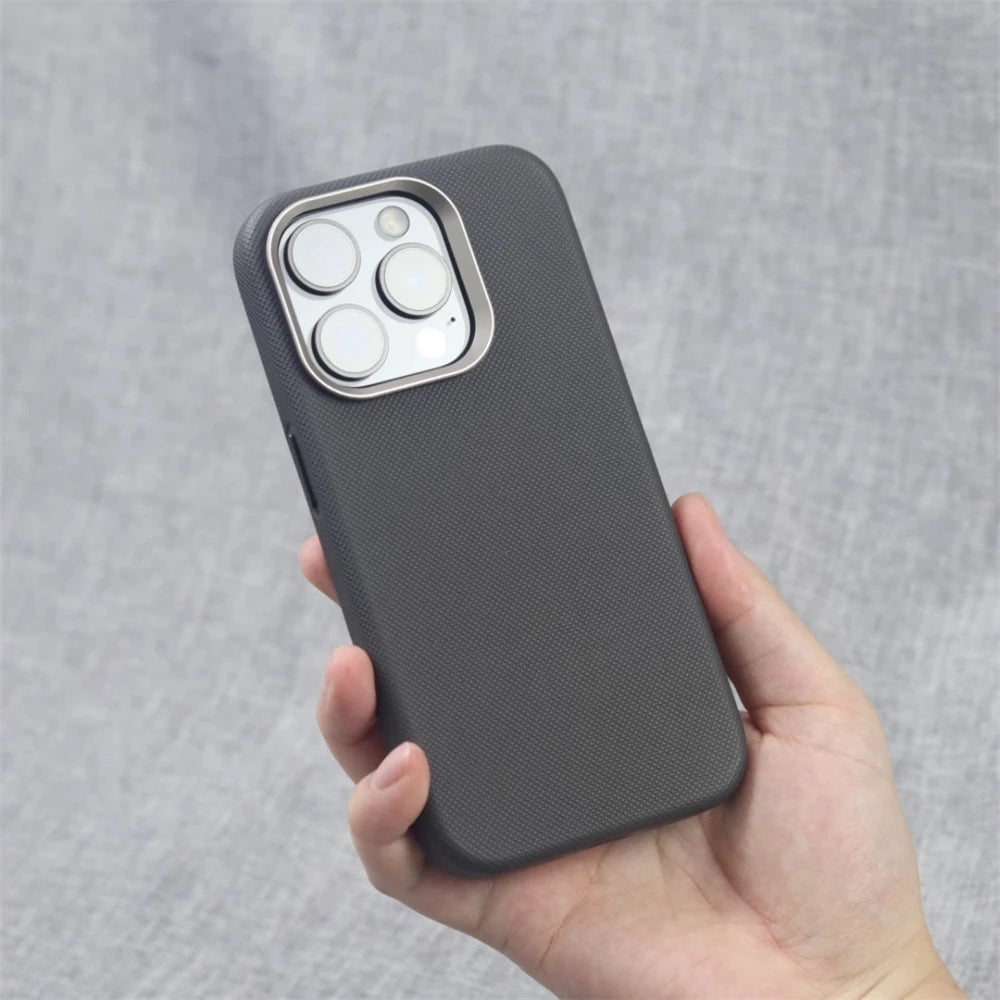 Premium Leather & Alloy iPhone Case – MagSafe Ready