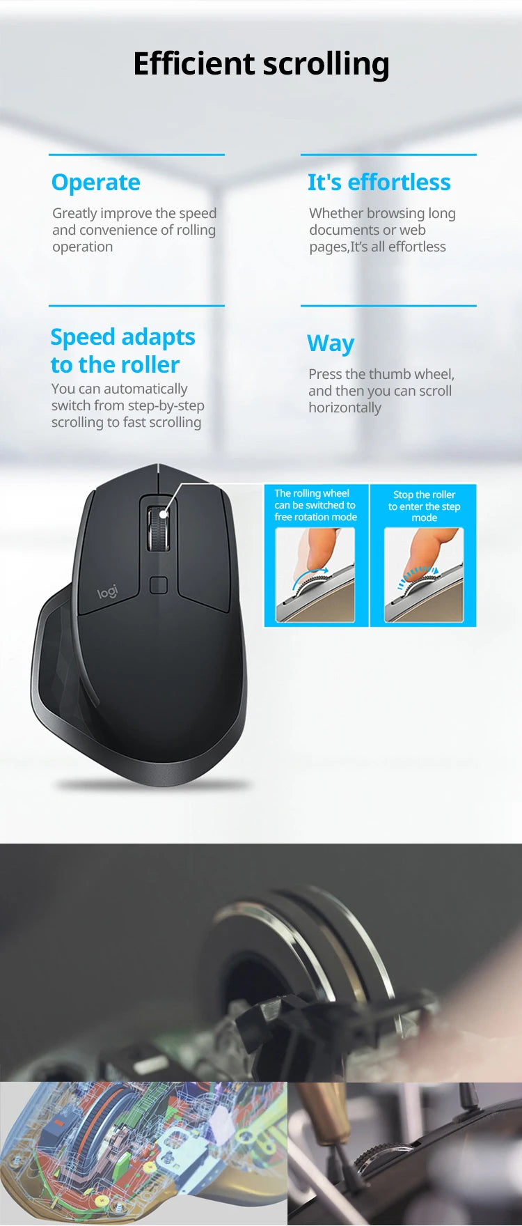 Logitech MX Master 2S Wireless Bluetooth Mouse – Rechargeable, Office & Laptop