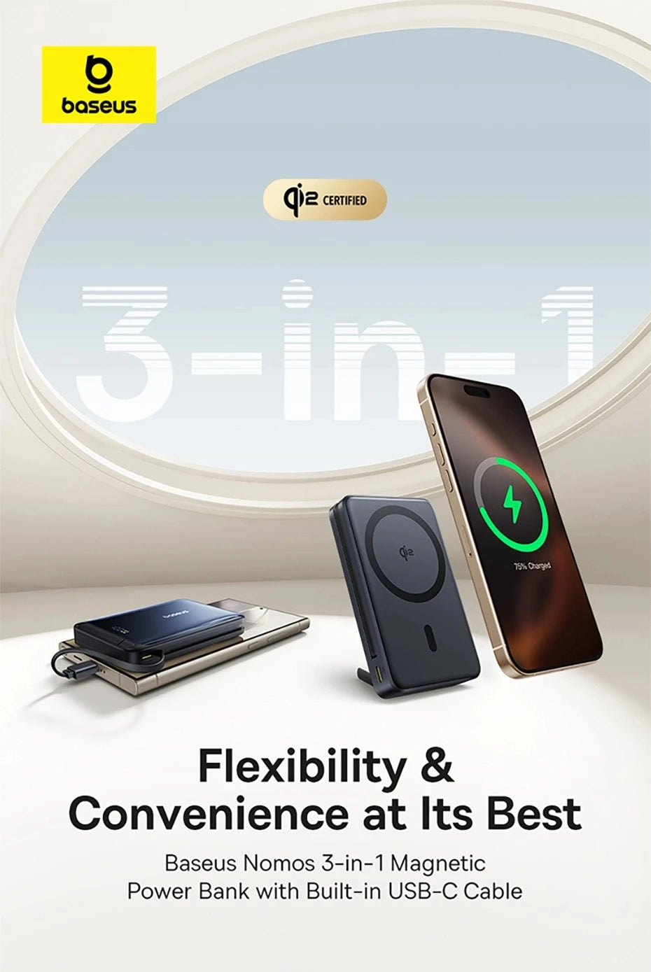 Baseus 45W Magnetic Power Bank – 10,000mAh with Kickstand