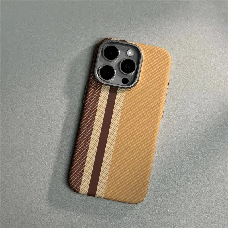 Geometric Carbon Fiber Texture 3D Relief MagSafe Case for iPhone 15–17 Series