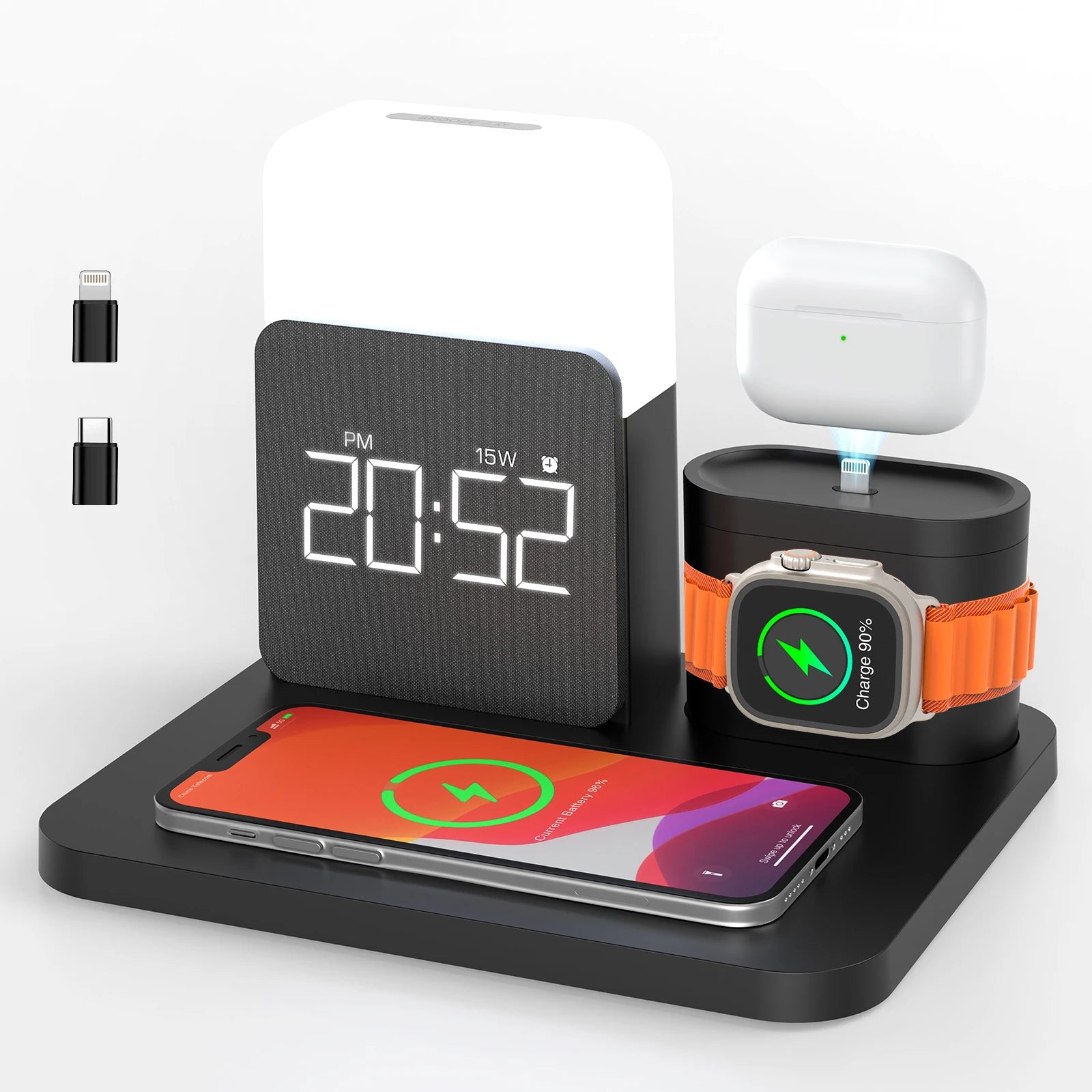 7-in-1 MagSafe Wireless Charger – Alarm & Night Light