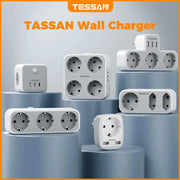 TESSAN Wall Power Strip – USB Ports & Overload Protection