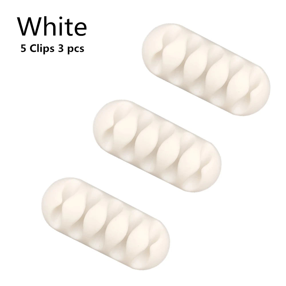 Silicone USB Cable Organizer Clip – Adhesive Cord Holder for Desk & Home