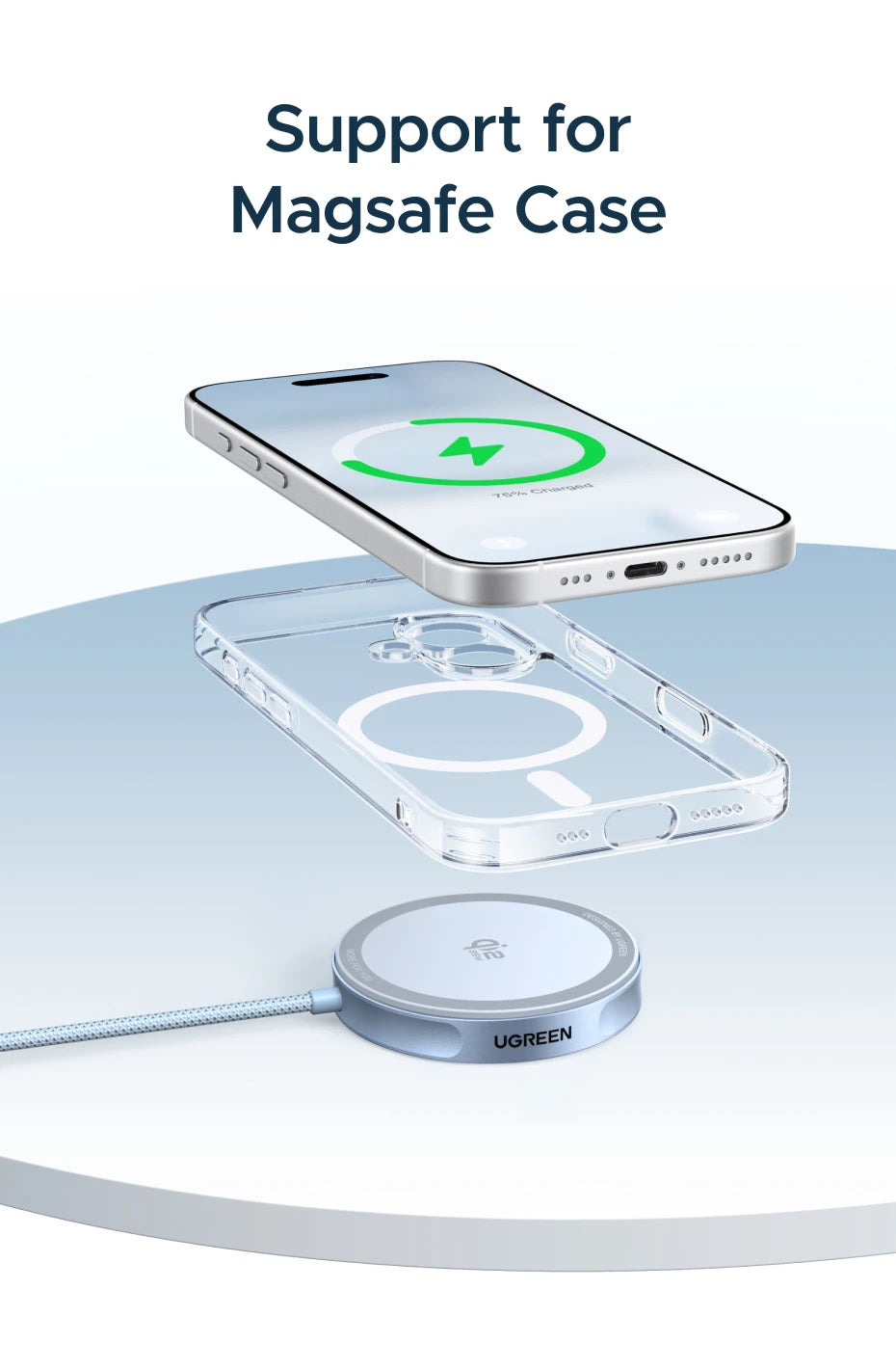 UGREEN Magflow Fast Wireless Charging Pad – Qi2 Certified