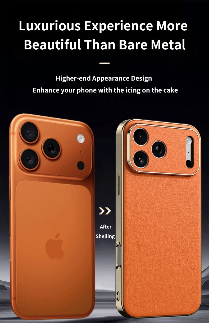 Luxury Leather Protective Case – iPhone 16 & 17 Series