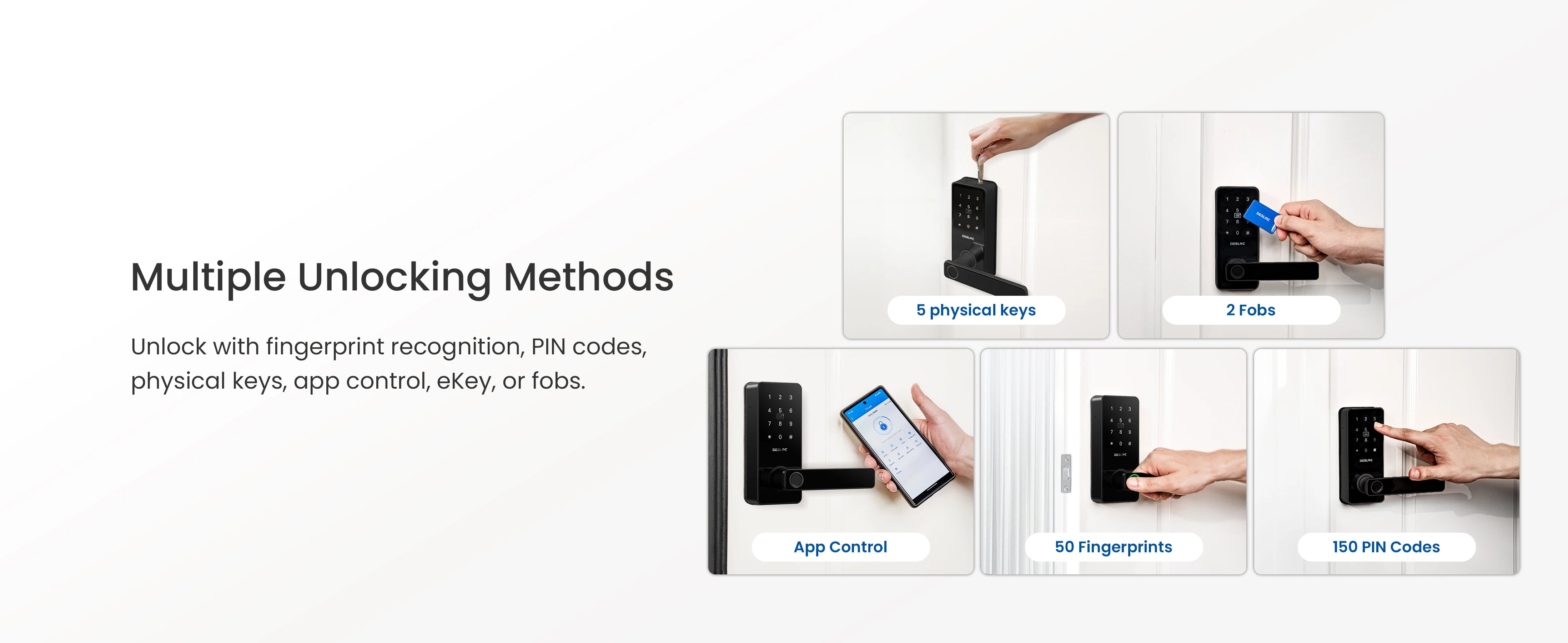 DESLOC Smart Fingerprint Door Lock – App & Touchscreen Control