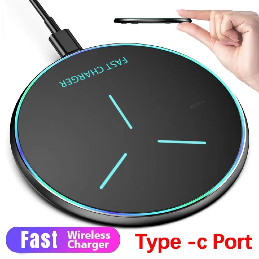 Wireless Charging Pad Fast Wireless Charger Compatible for iPhone 17 Pro 16 15 14 13 12 SE XS Max XR AirPods for Samsung Galaxy