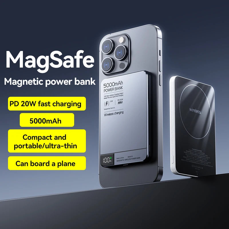 Magnetic Wireless Power Bank – Fast Charging for Magsafe iPhone