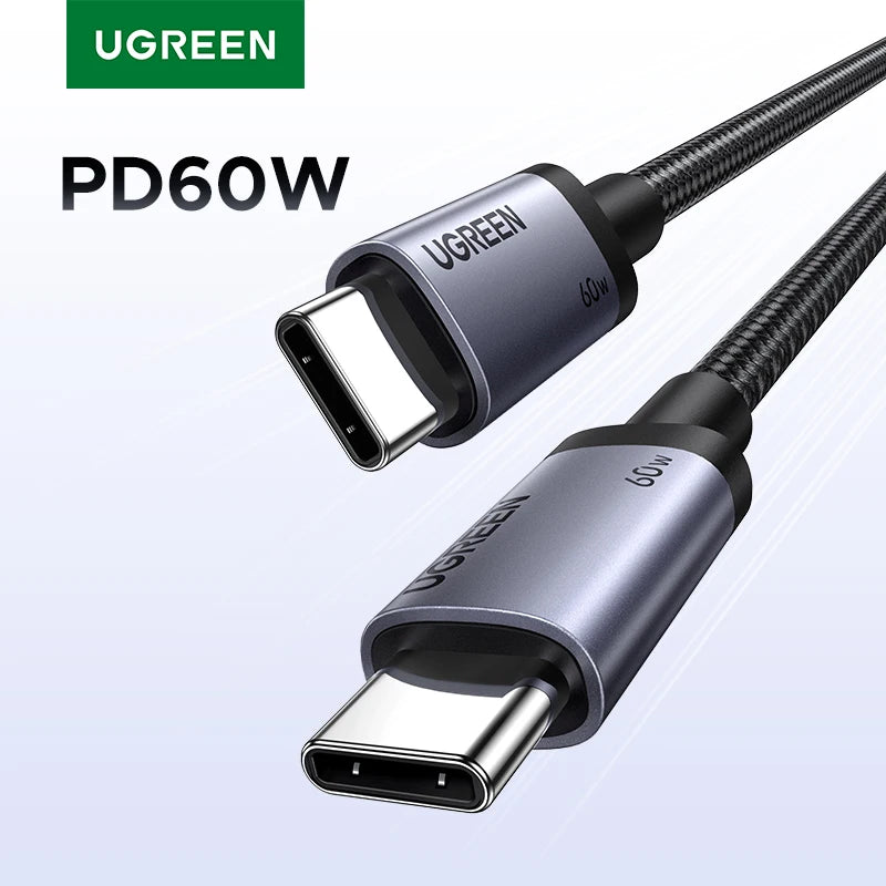 UGREEN USB-C PD 60W Fast Charging Cable – iPhone, Samsung, iPad, MacBook, Xiaomi