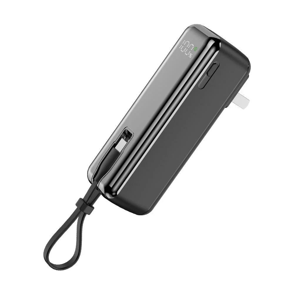 5000mAh Mini Power Bank – 20W Fast Charging with Cable