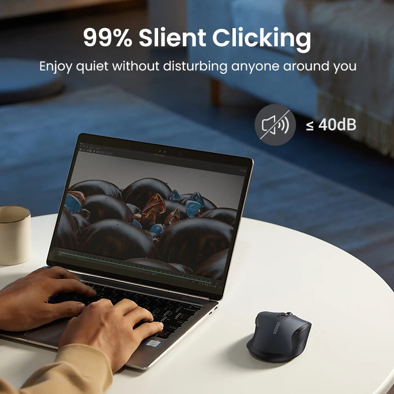 UGREEN Ergonomic Wireless Mouse – 6 Buttons, 2.4G/BT Dual Mode, 4000 DPI